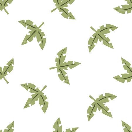 Seamless tropical pattern with leaves. Colorful vector, flat style. Jungle summer design for fabric, print, textile, wrapper.のイラスト素材