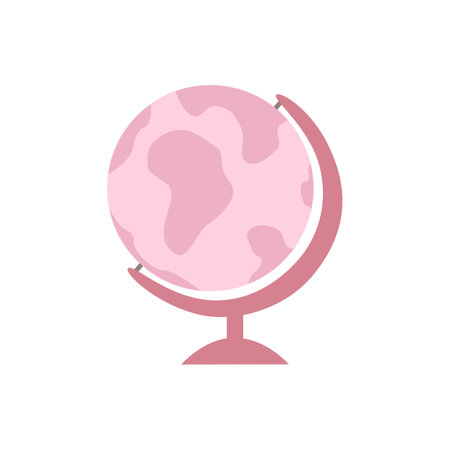 Cartoon globe. School theme. Colorful vector illustration, flat style. design for cards, print, poster, coverのイラスト素材