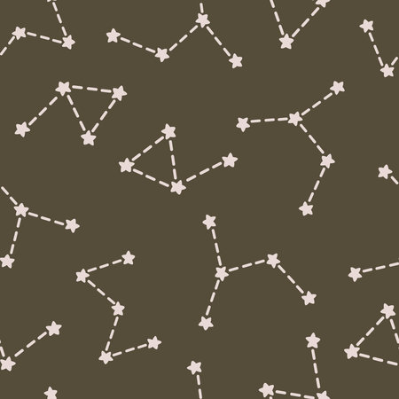 seamless pattern with star map on a neutral background. colorful vector for kids. hand drawing, flat style. design for fabric, print, textile, wrapperのイラスト素材