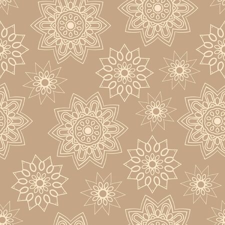 Seamless wallpaper with coffee-colored pattern.のイラスト素材