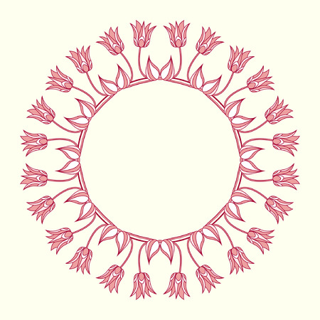 Round floral frame.のイラスト素材
