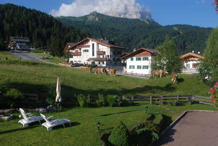 Beautiful landscape at Selva di Val Gardenaの写真素材