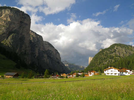 Beautiful landscape at Selva di Val Gardenaの写真素材