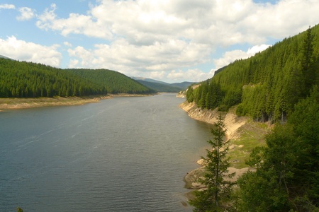 Galbenu lake in parang mountainの写真素材