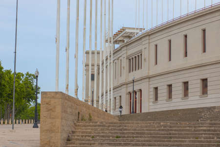 Barcelona, CataloniaSpain, April 20 2021: Stadium (Estadi Olimpic Lluis Companys)のeditorial素材
