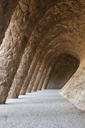 Columns at Park GÃ¼ell by Gaudiのeditorial素材