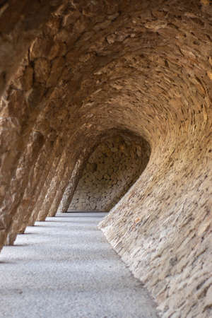 Columns at Park GÃ¼ell by Gaudiのeditorial素材
