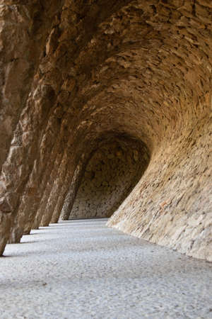 Columns at Park GÃ¼ell by Gaudiのeditorial素材