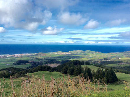 Blue sky, blue sea and So Miguel landscapesの素材