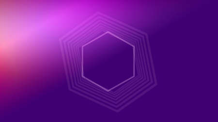 Neon glowing soft pink hexagonal honeycomb purple background.の写真素材
