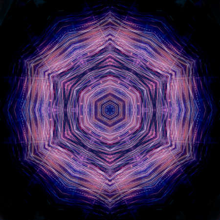 Ultraviolet Concentric Flower Center Macro Close-up. Mandala Kaleidoscopic designの写真素材