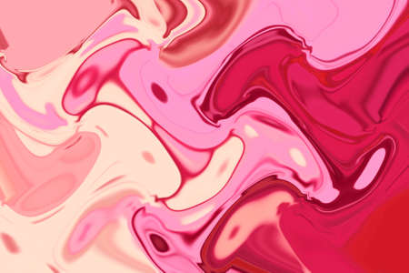 Soft pink magenta liquid paint diffusing splashing marbling digitally generated.