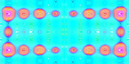 Cyan, purple, orange, red and blue psychedelic dots CNYK halftone pattern abstract background