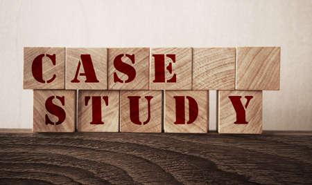 Case Study Words on Wooden Cubes. Business Education concept.の写真素材