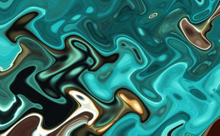 Aquamarine blue Abstract background of mixed shades of paint with a marble pattern. Liquid colorful...