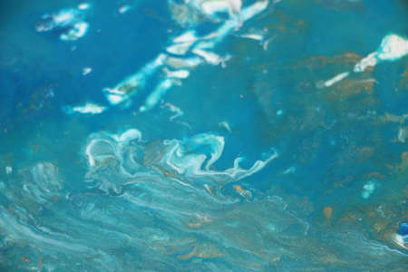 Marbled blue abstract background. Liquid marble pattern.