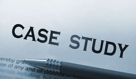 Words CASE STUDY and luxury pen. business success examples concept.の写真素材
