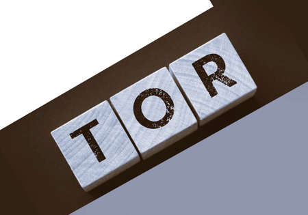 Tor anonymous by letters on a woden blocks on black. Business concept.の写真素材