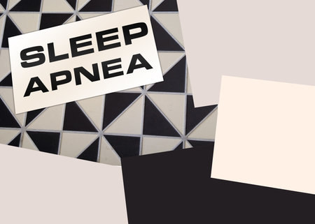 Text Sleep APNEA on card on wooden table. Healthcare concept