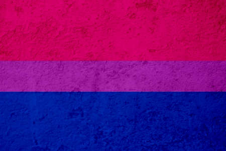Picture of bisexual flag painted on the grunge wall. LGBTQ social concept.の写真素材