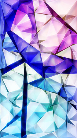 Abstract colorful vivid geometric rumpled triangular low poly style illustration graphic backgroundの写真素材