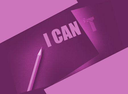 Transforming Words I can't so it says I can. by making T transparent Self motivation creating brand business startup concept.の写真素材
