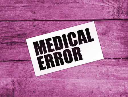 text Medical Error on card on table. Healthcare concept. coronavirus conceptの写真素材
