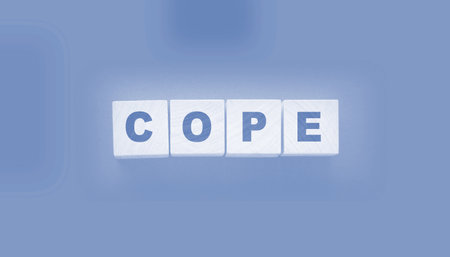 Cope from wooden letters on black background. Social concept.の写真素材