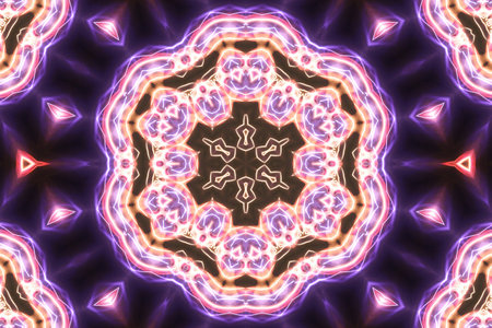 Magic mystic mandala. Esoteric geometric fractal. Kaleidoscopic backgroundの写真素材