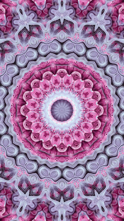 Abstract ancient geometric mystic background, colorful digital art painting and mandala graphic...