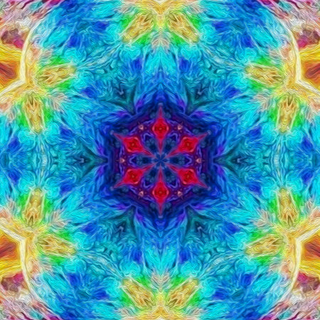 Magic mystic mandala. Esoteric geometric fractal. Kaleidoscopic backgroundの写真素材