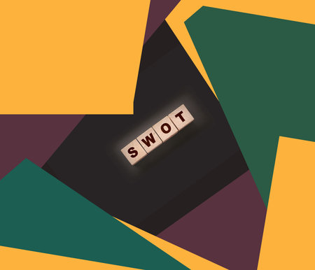 Abbreviation SWOT on wooden cubes. Business analysis conceptの写真素材