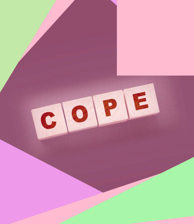 Cope from wooden letters on black background. Social conceptの写真素材