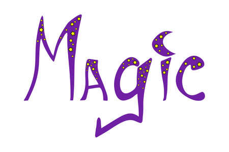 Hand drawn word - magic. Lettering for print design, poster, banner, cover, invitation, sticker,...