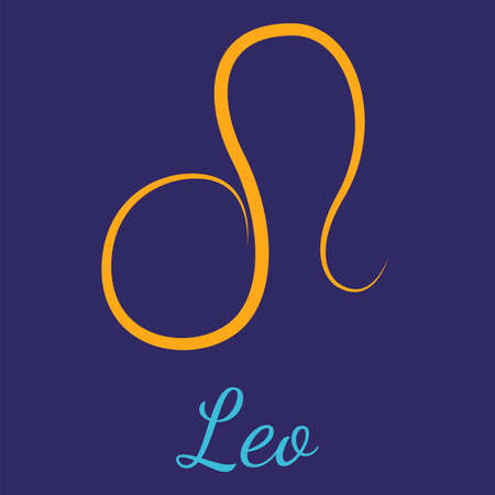Leo vector zodiac icon. Astrological signs with name. Graphic element for print designs - calendar, poster, sky map, stickerのイラスト素材