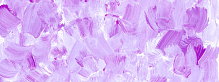 Purple textured paint background. Horizontal abstract wallpaper. Canvas painting with painting...