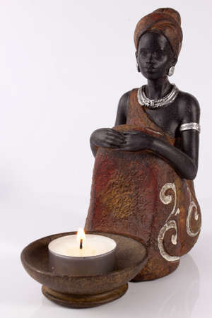 Plaster statue of old Africanの写真素材