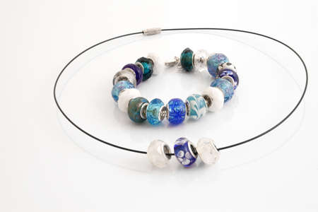 Colorfull bracelet and necklace with beadsの写真素材