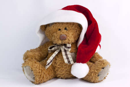 Teddy bear with Santa Clause s capの写真素材