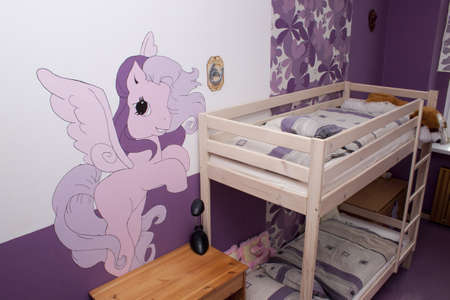 Purple children s room for girlsの写真素材
