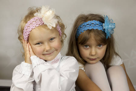 Girls with bands on their headsの写真素材