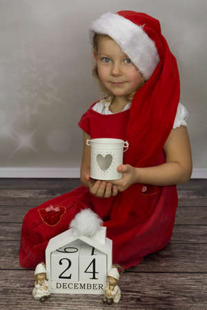 Girls as St. Santasの写真素材