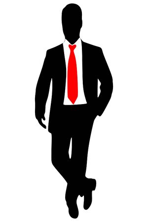 businessman standing isolated on whiteのイラスト素材