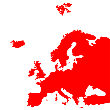 illustrated vector map of Europeのイラスト素材