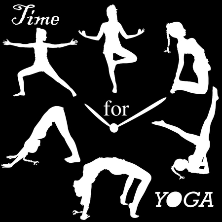 Yoga time, watch conceptのイラスト素材