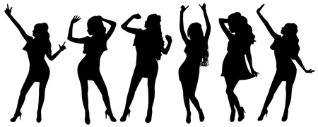 young girls dancingのイラスト素材