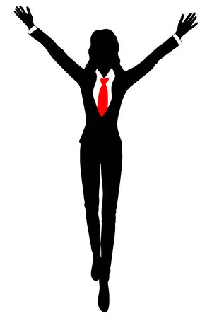 Business woman standing with open armsのイラスト素材