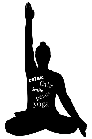 young man doing yogaのイラスト素材