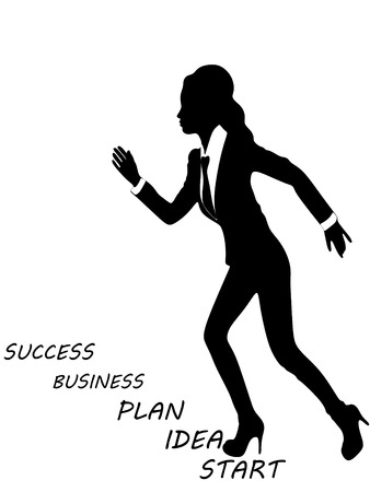 Business woman running in suitのイラスト素材