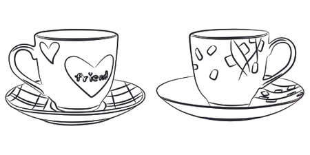 Coffee cupsのイラスト素材
